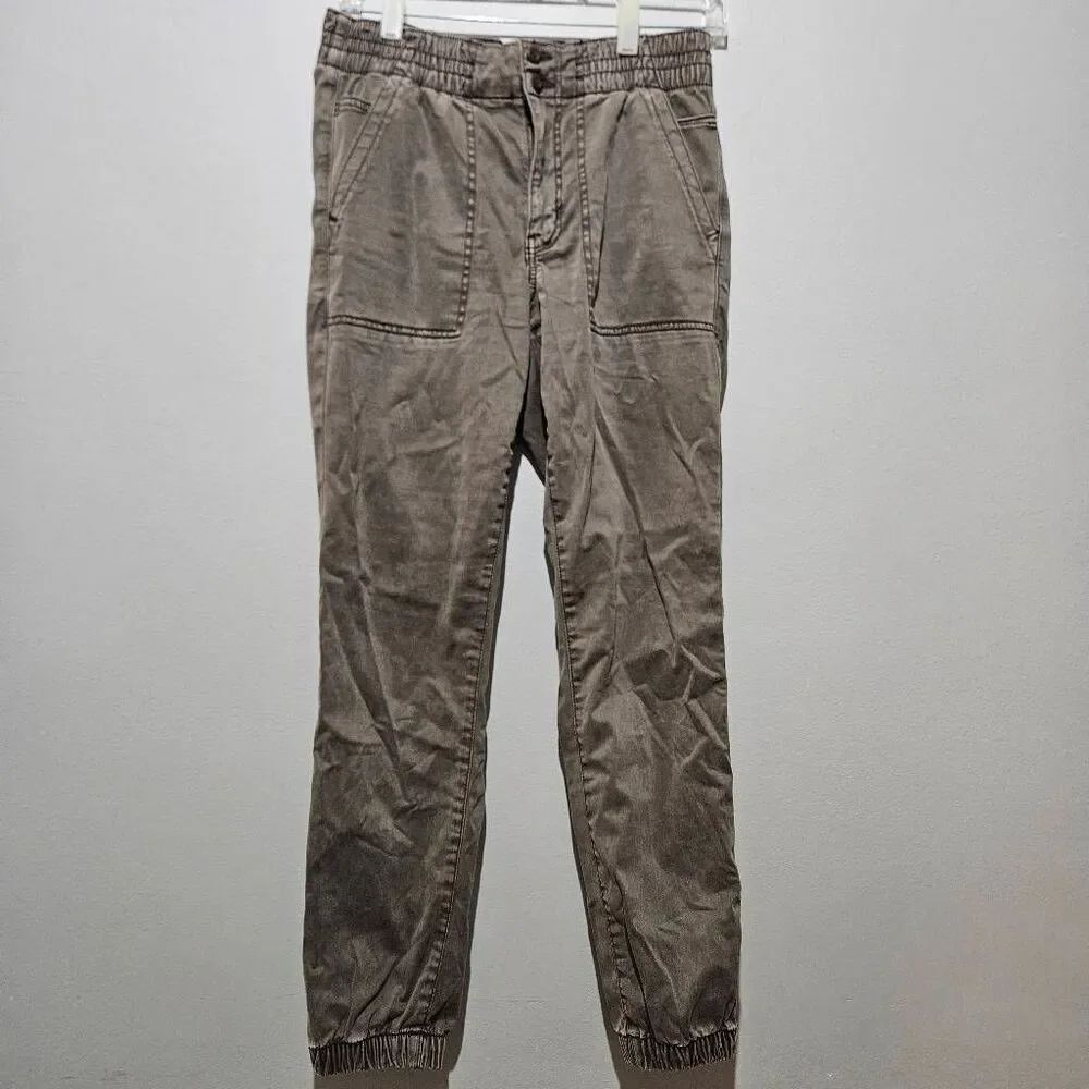 American Eagle Womens Size 10R Jogger Pants Stretch Cargo Khaki Brown Casual